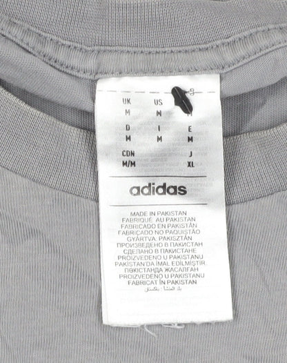 Adidas Men's Grey Cotton Sports T-Shirt M