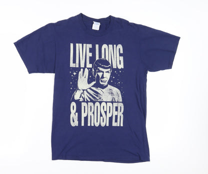 Unisex Adults UK Size M Port & Company Blue Basic T-Shirt