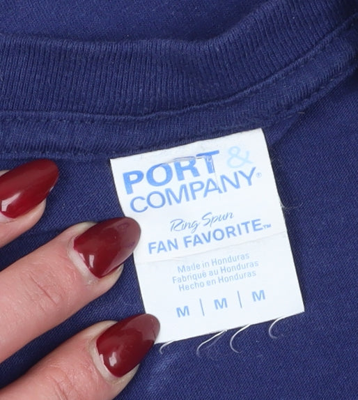 Unisex Adults UK Size M Port & Company Blue Basic T-Shirt