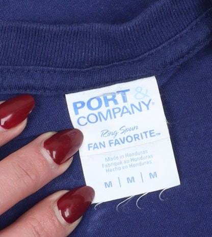 Unisex Adults UK Size M Port & Company Blue Basic T-Shirt