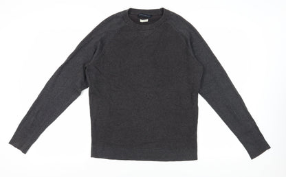 Jack & Jones Men Grey Cotton Pullover Jumper L