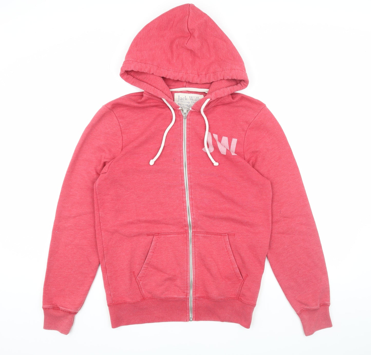 Mens UK Size S Jack Wills Red Full Zip Hoodie