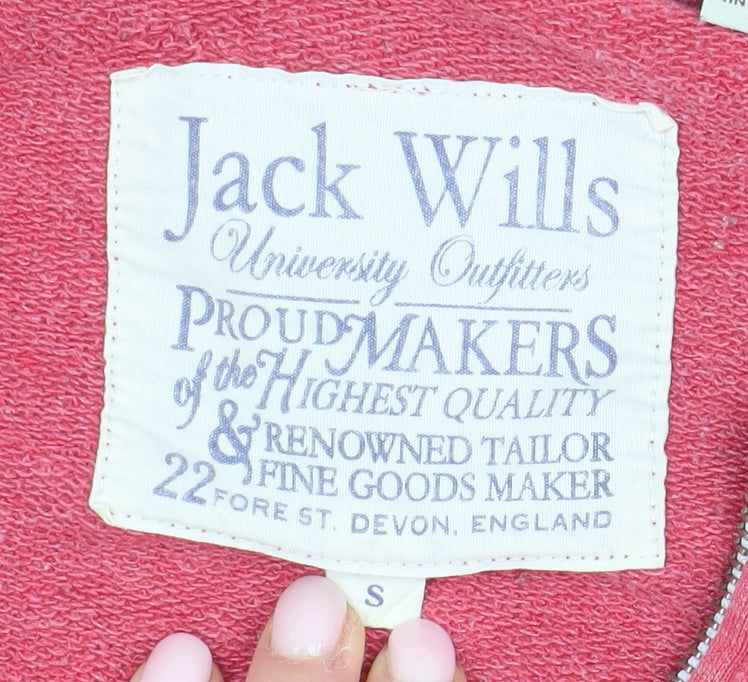 Mens UK Size S Jack Wills Red Full Zip Hoodie