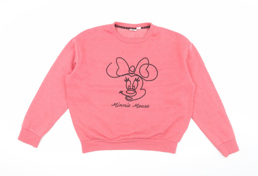 Womens UK Size S Disney Pink Pullover Sweatshirt