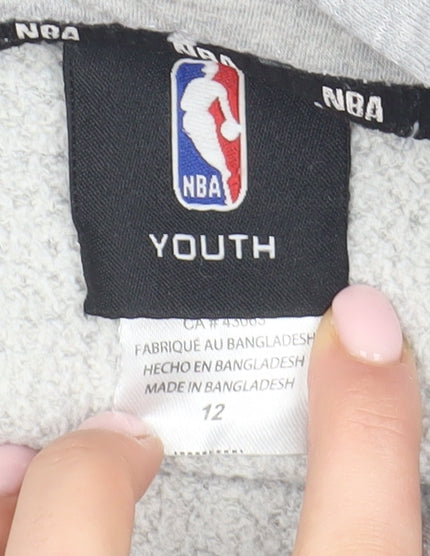 NBA Boys Grey Pullover Hoodie - Size 12Y, Sports Style