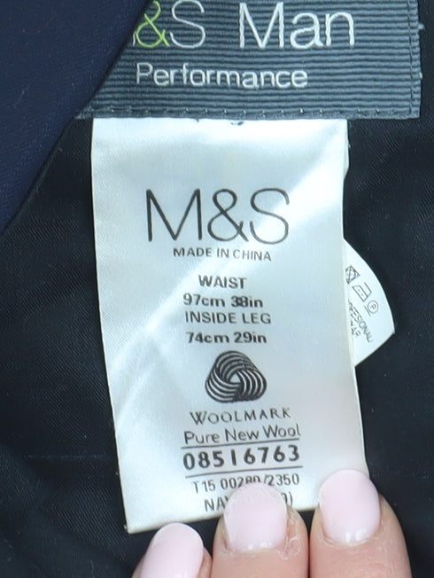 Marks and Spencer Men's Black Wool Dress Pants Size 38