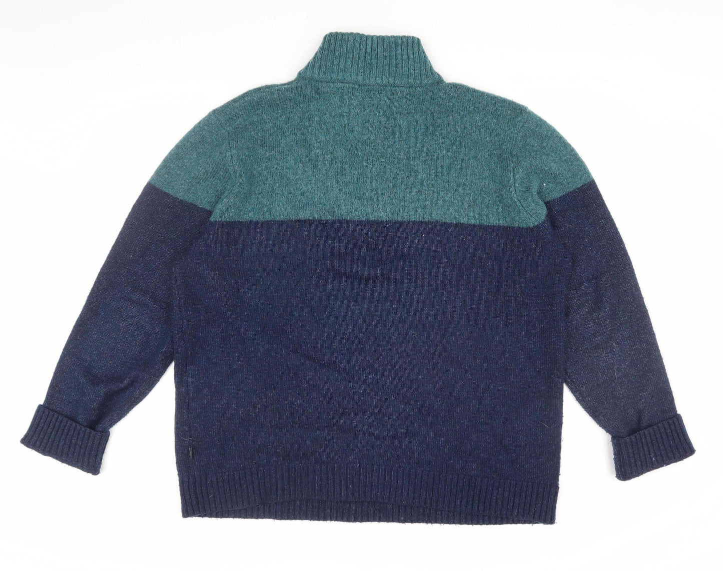 Fat Face Men's Blue XL Pullover Jumper with 1/4 Zip