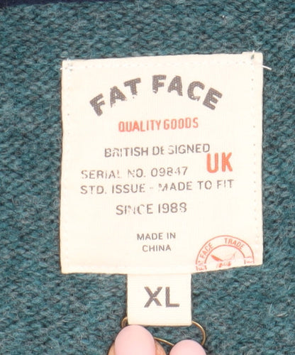 Fat Face Men's Blue XL Pullover Jumper with 1/4 Zip