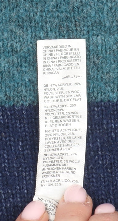 Fat Face Men's Blue XL Pullover Jumper with 1/4 Zip