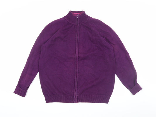 Cotton Traders Women's Purple Jacket, Size L, Full Zip