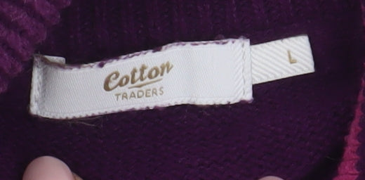 Womens UK Size L Cotton Traders Purple Basic Jacket
