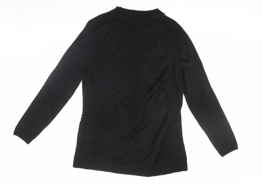 Damart Women's Black Geometric Pullover Jumper Size L