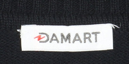 Damart Women's Black Geometric Pullover Jumper Size L
