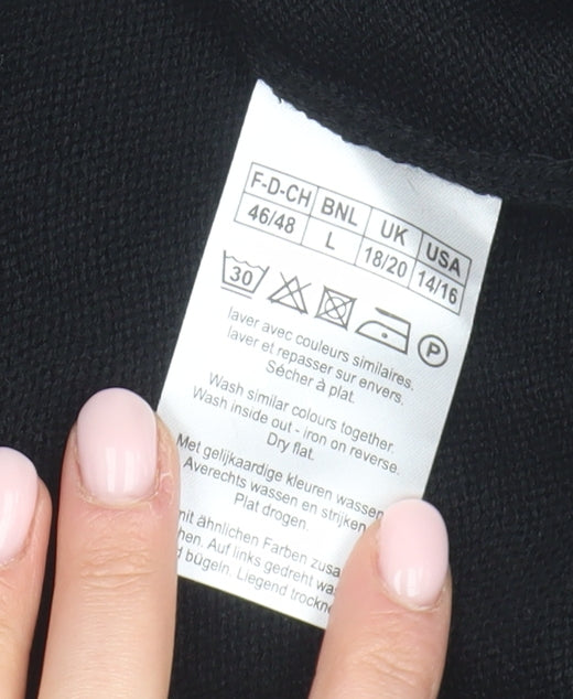 Damart Women's Black Geometric Pullover Jumper Size L