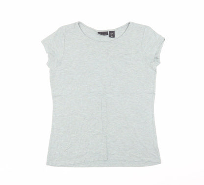Womens UK Size M Adrienne Vittadini Green Basic T-Shirt