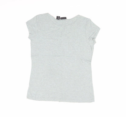 Womens UK Size M Adrienne Vittadini Green Basic T-Shirt