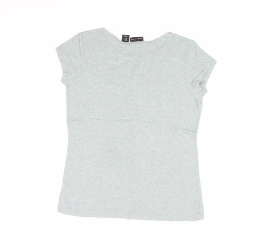 Womens UK Size M Adrienne Vittadini Green Basic T-Shirt
