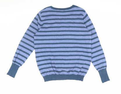 Marc Lauge Women's Blue Striped Cardigan XXL