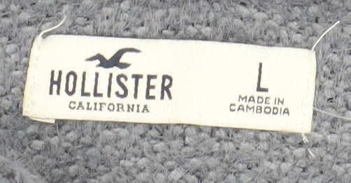 Hollister Women’s Grey Knit Pullover Hoodie, Size L