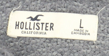 Hollister Women’s Grey Knit Pullover Hoodie, Size L