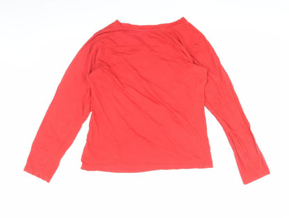 Womens UK Size S Disney Red Basic T-Shirt