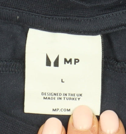 MP Men's Navy Blue L Cotton Short Sleeve T-Shirt