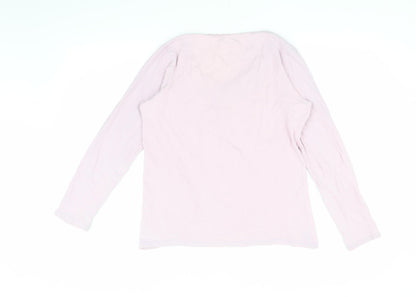 Laura Ashley Pink Pyjama Top for Women, Size 8-10, Long Sleeve