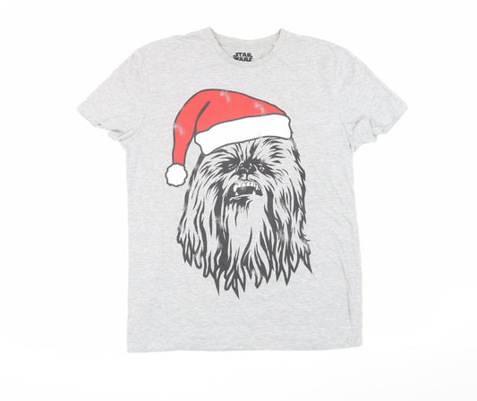 Star Wars Men's Grey Medium Christmas T-Shirt