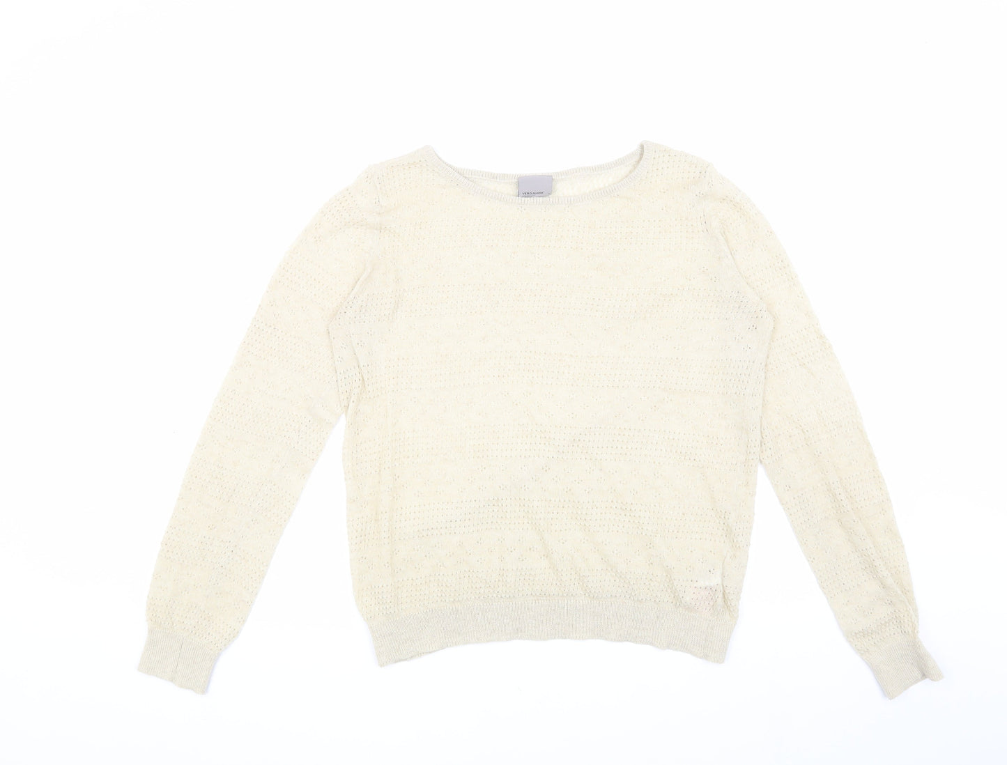Womens UK Size M VERO MODA Ivory Pullover Jumper