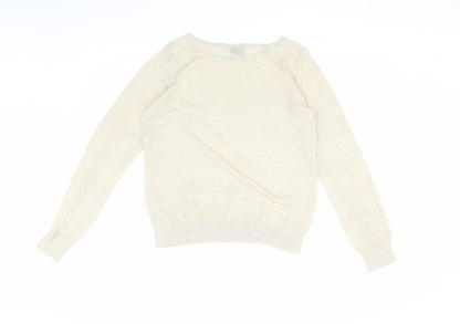 Womens UK Size M VERO MODA Ivory Pullover Jumper