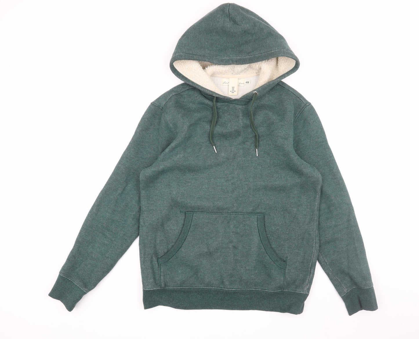 Mens UK Size M H&M Green Pullover Hoodie