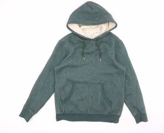 Mens UK Size M H&M Green Pullover Hoodie