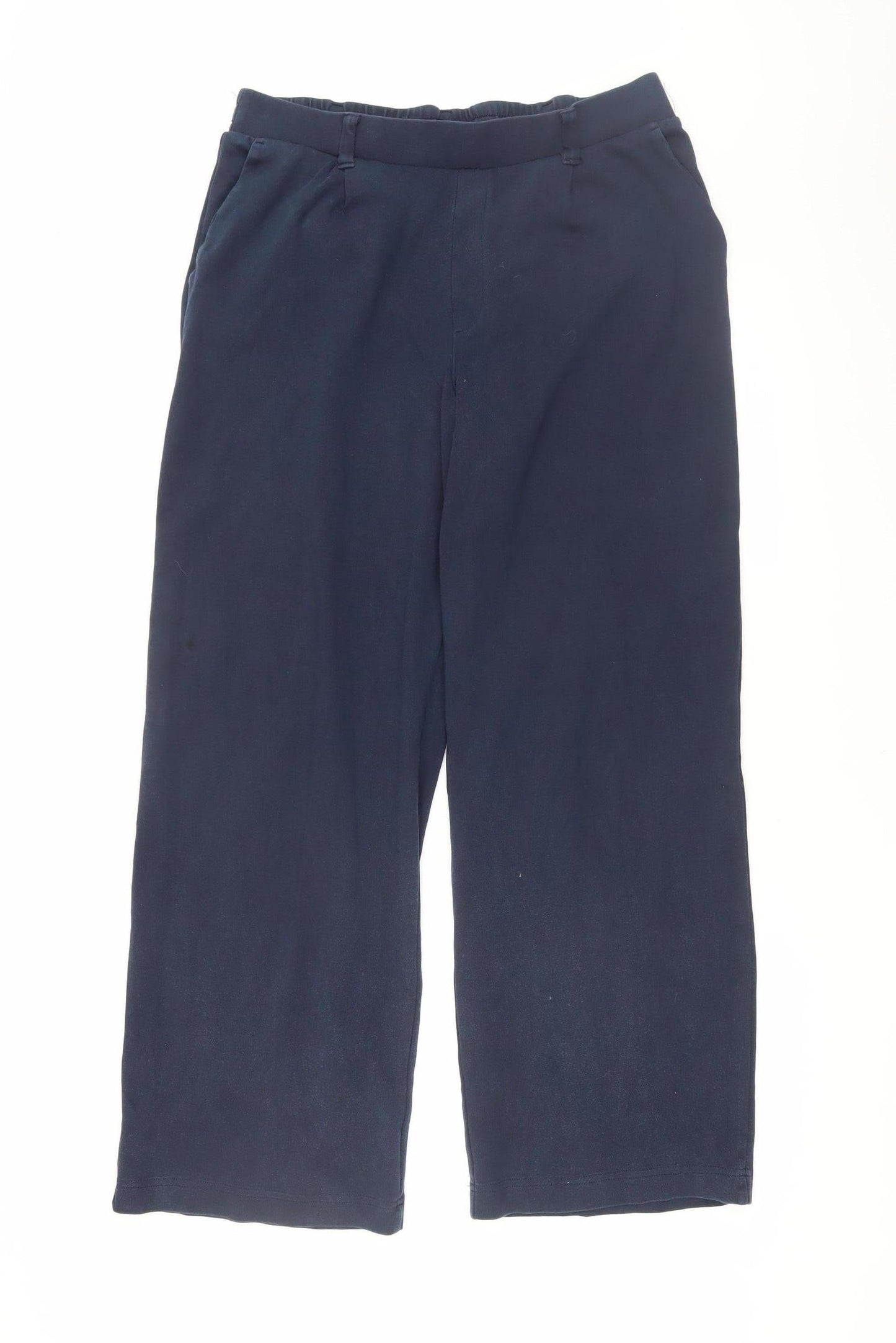 Lands' End Men's Blue Cotton Casual Trousers, M