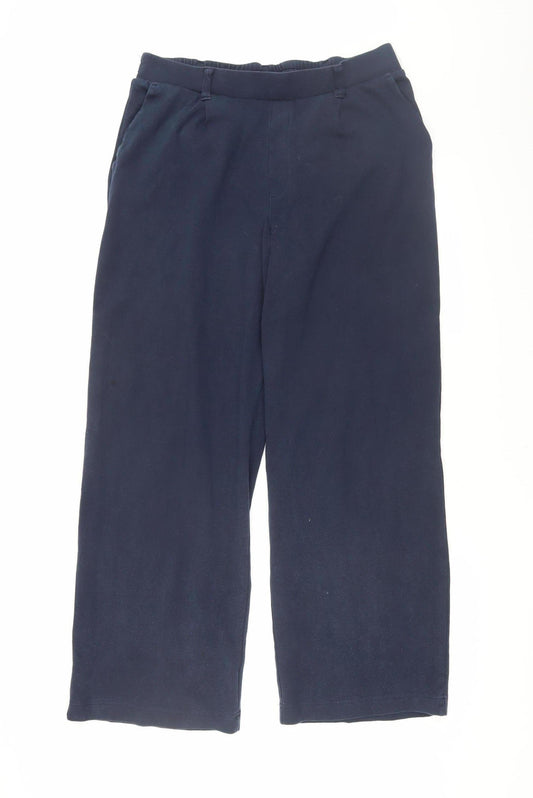 Lands' End Men's Blue Cotton Casual Trousers, M