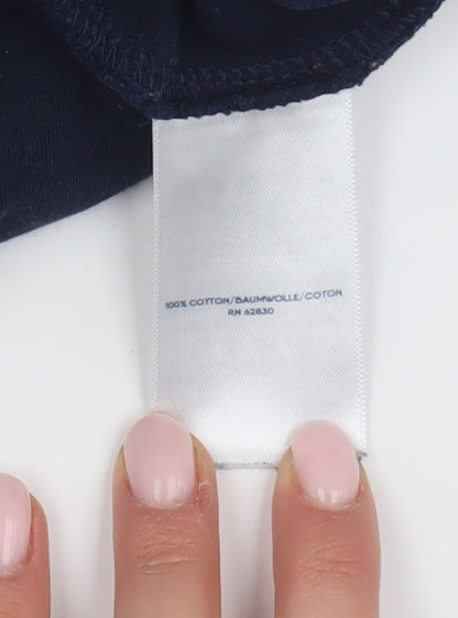 Lands' End Men's Blue Cotton Casual Trousers, M