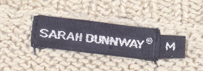 Womens UK Size M Sarah Dunnway Beige Cardigan Jumper