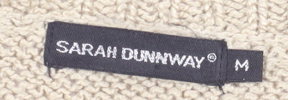 Womens UK Size M Sarah Dunnway Beige Cardigan Jumper