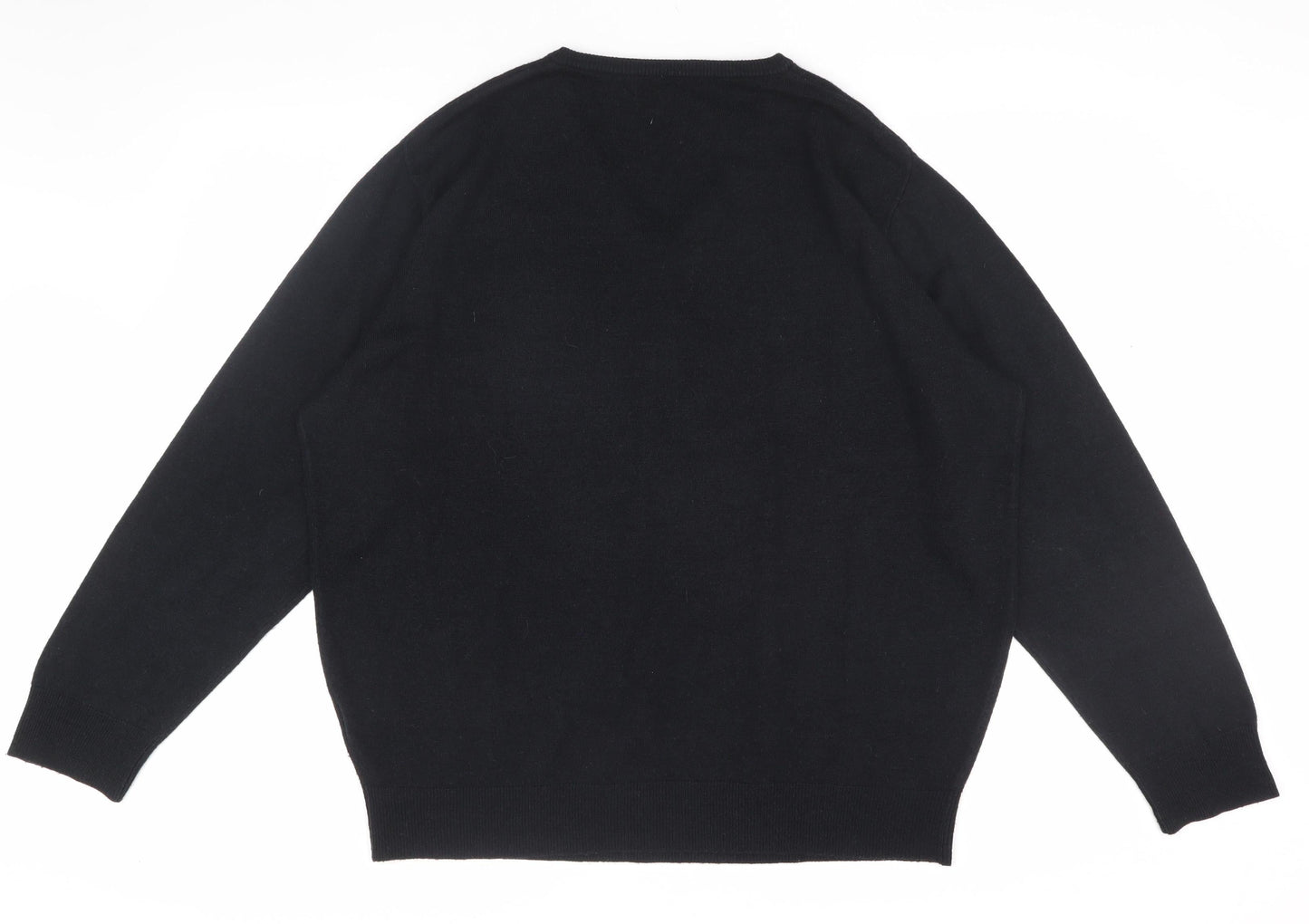 Greenwoods Men's Black XL V-Neck Pullover Jumper