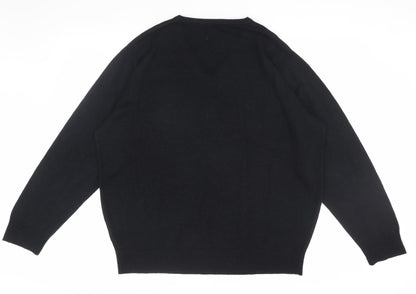 Greenwoods Men's Black XL V-Neck Pullover Jumper