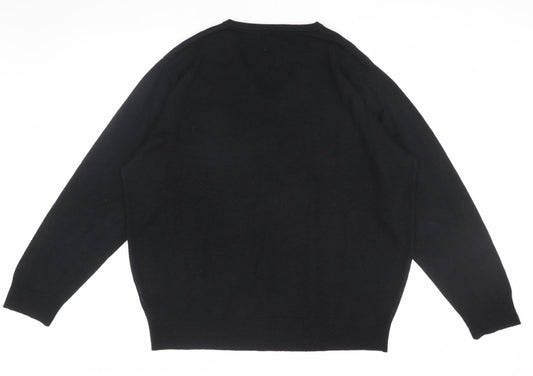 Greenwoods Men's Black XL V-Neck Pullover Jumper