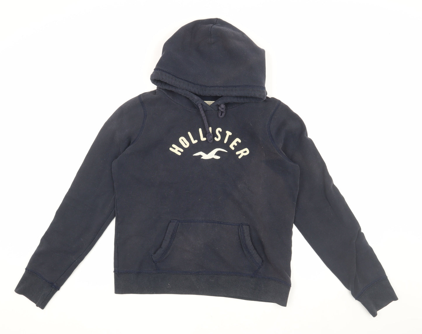 Hollister Women's Blue Logo Hoodie, Size L