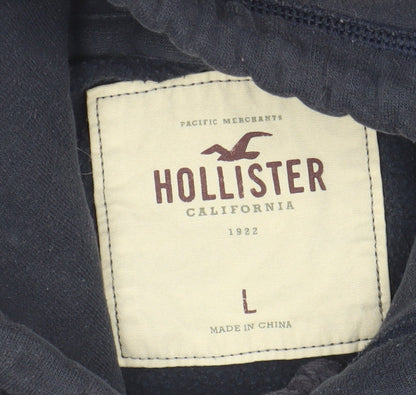 Hollister Women's Blue Logo Hoodie, Size L