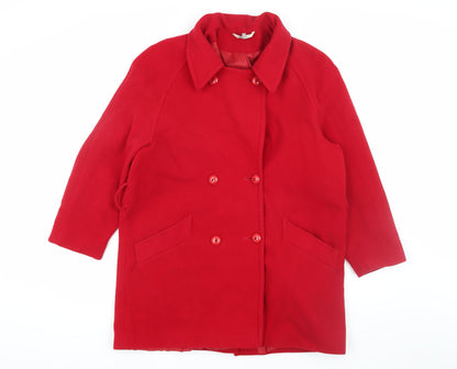 Womens UK Size 12 Debenhams Red Pea Coat