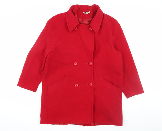 Womens UK Size 12 Debenhams Red Pea Coat