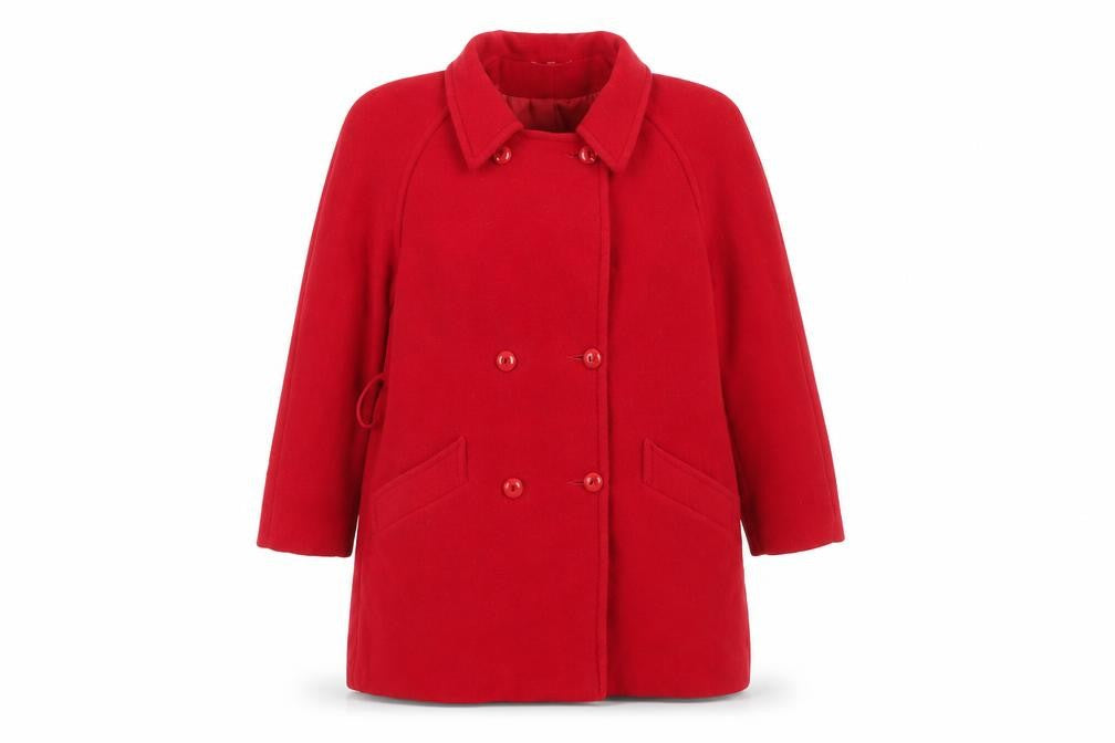 Womens UK Size 12 Debenhams Red Pea Coat