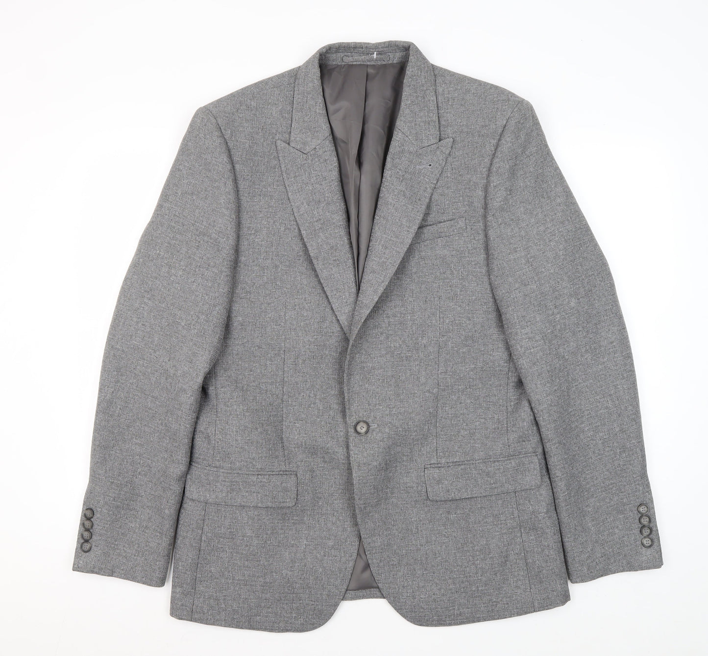 Mens UK Size 40 River Island Regular Grey Suit Jacket
