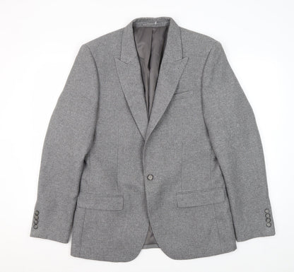 Mens UK Size 40 River Island Regular Grey Suit Jacket