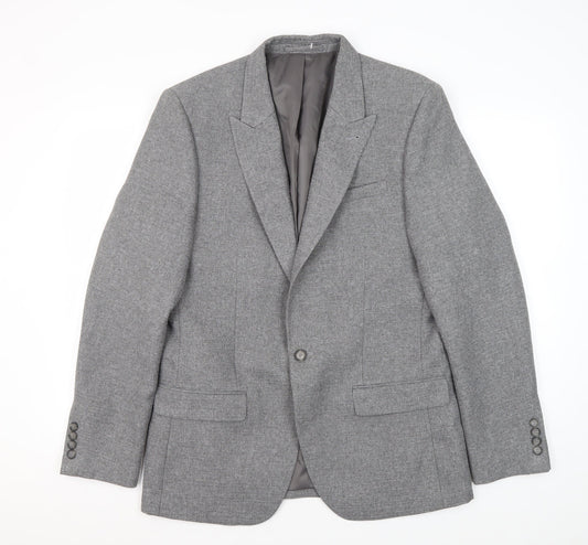 Mens UK Size 40 River Island Regular Grey Suit Jacket
