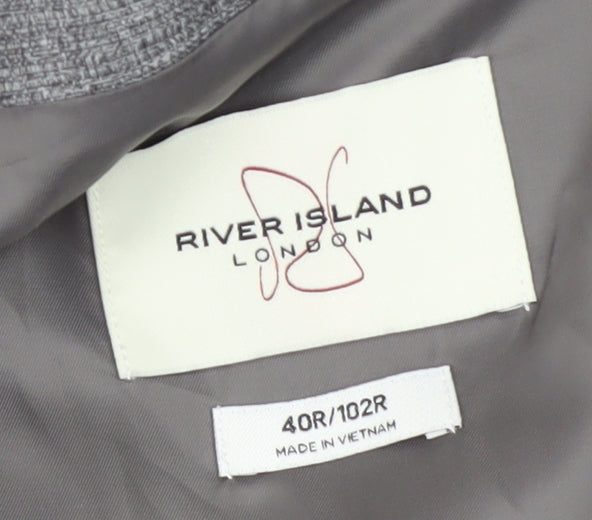 Mens UK Size 40 River Island Regular Grey Suit Jacket