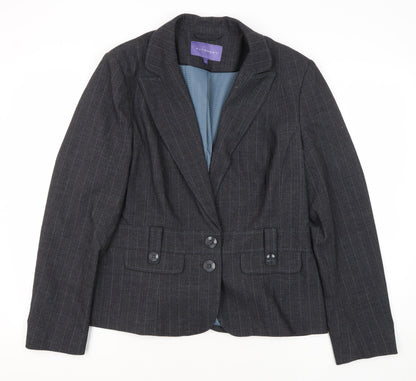 Autonomy Women's Grey Blazer Size 16 Pinstripe
